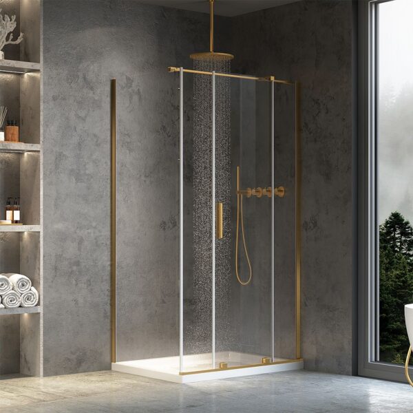 Cabine de douche REA Montana Gold Brush 120x90 – Image 2