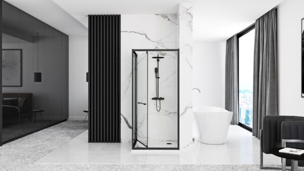 Cabine de douche Rea Space In Black 80x100 – Image 5