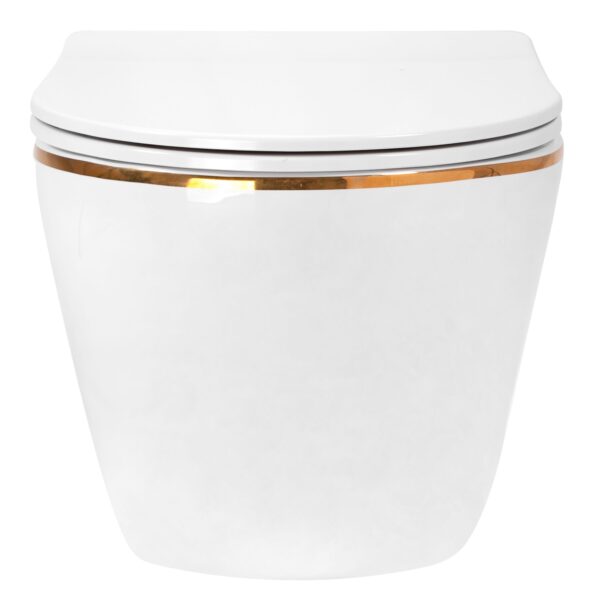 Cuvette WC Carlo white Mini Flat Gold Edge – Image 2