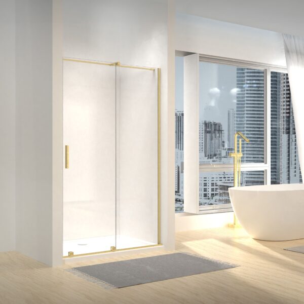 Porte de douche Rea Montana 100 Gold brush – Image 2
