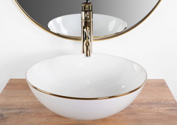 Vasque à poser Stella White gold edge – Image 4
