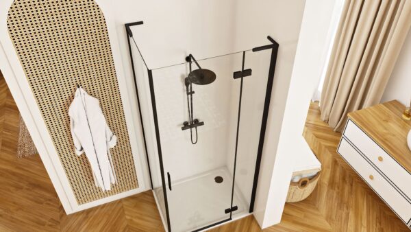 Cabine de douche REA Hugo Black 100x80 – Image 4