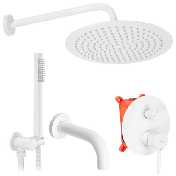 Colonne de douche-baignoire encastrée Rea Lungo WHITE Matt + BOX