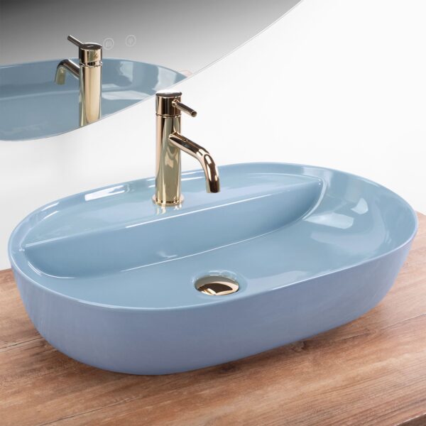 Vasque à poser REA Aura 61 L.Blue Shiny – Image 2