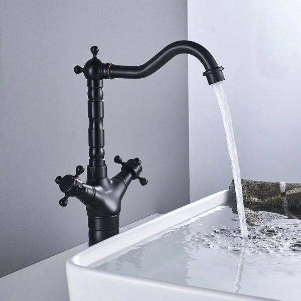 Robinet de salle de bain de cuisine Rea Rustico Old Black – Image 2