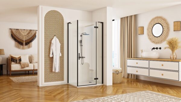 Cabine de douche REA Hugo Black 100x80 – Image 2