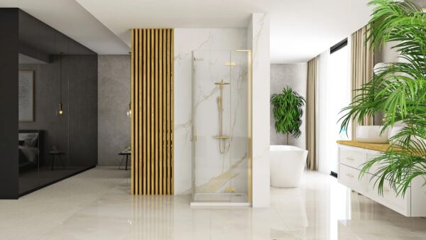 Cabine de douche REA Hugo 80x80 Gold Brush – Image 3