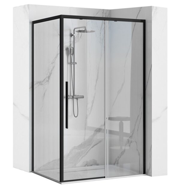 Cabine de douche SOLAR BLACK MAT 120x90