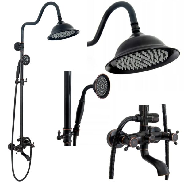 Kit de douche Rea Retro Old Black