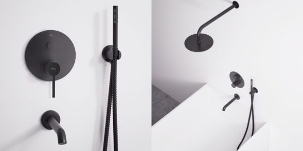 Colonne de douche-baignoire encastrée Rea Lungo Black + BOX – Image 6