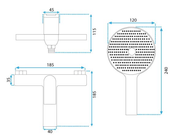 Robinet de baignoire REA AVALON Titanium – Image 4