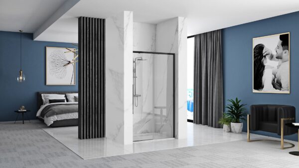 Porte de douche SOLAR BLACK MAT 130 – Image 3