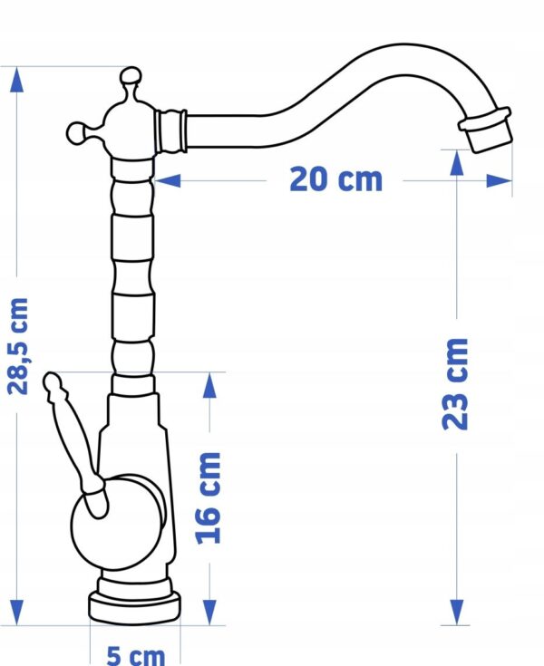 Robinet de lavabo Bona Old Gold High – Image 8