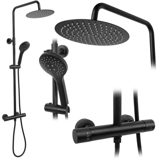 Kit de douche avec thermostat REA VINCENT Black