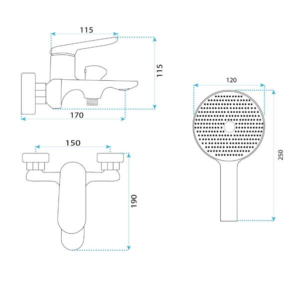 Robinet de baignoire REA Marco Gun Grey – Image 4