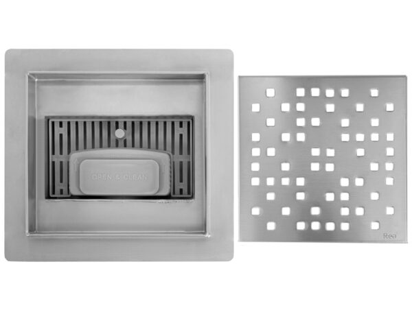 Drain linéaire REA DOTS 150x150 Nickel Brush – Image 5