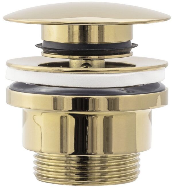 Set Vasque à poser Linda stone + Robinet de lavabo Lungo gold + Bonde gold – Image 5
