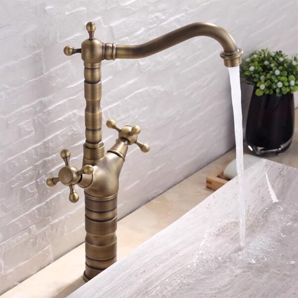 Robinet de cuisine de salle de bain Rea Rustico antique gold – Image 6
