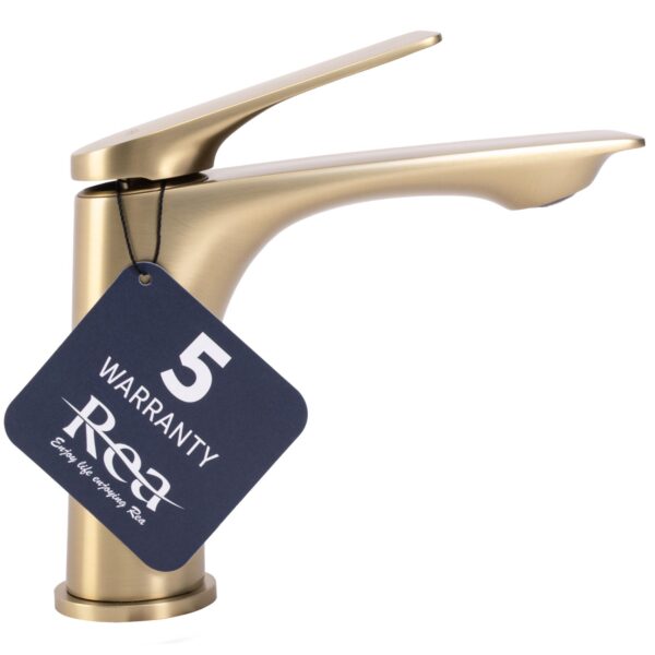 Robinet de salle de bain Rea AVALON brush gold Low – Image 3