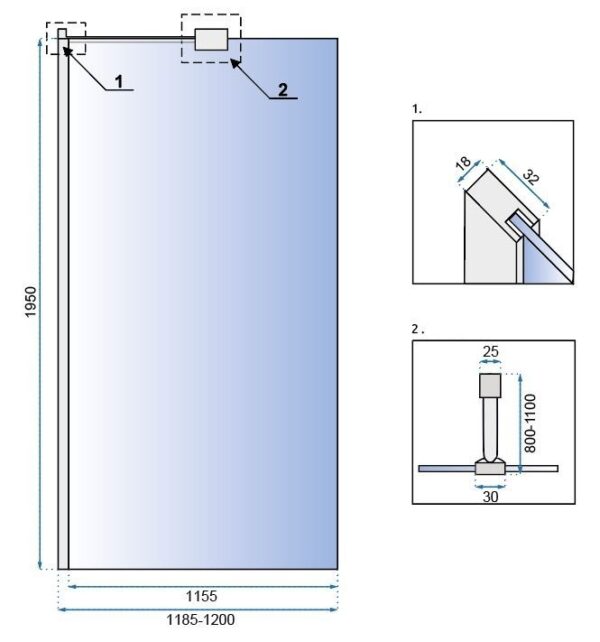 Paroi de douche Rea Aero N 120 Transparent – Image 4