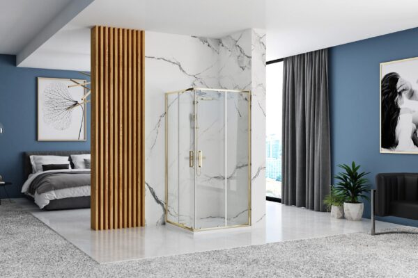 Cabine de douche Rea Punto 80x100 Gold – Image 5