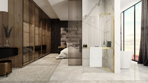 Paroi de douche Rea Aero Gold N 120 Walk In + EVO – Image 3