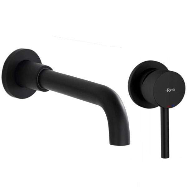 Robinet encastré Rea Lungo LONG  Black Mat + Box