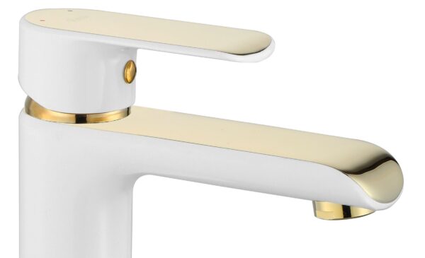 Robinet de lavabo REA Bloom White Gold Low – Image 3