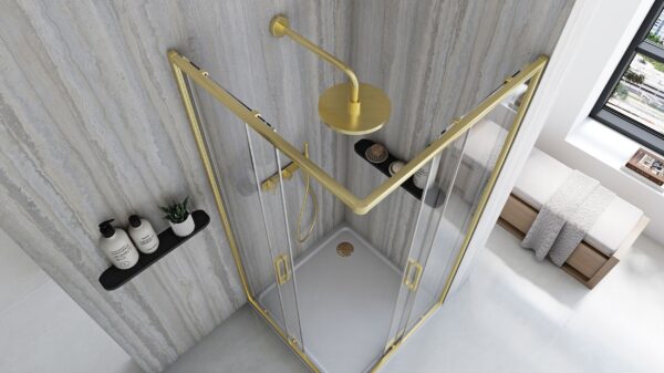 Cabine de douche Rea City 80x80 Gold Brush – Image 4