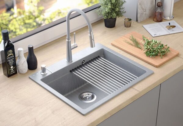 évier en granit KURT 110 WORKSTATION Grey Metallic – Image 7