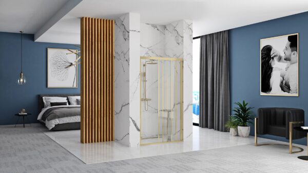 Porte de douche Rea Alex 90 Gold Brush – Image 4