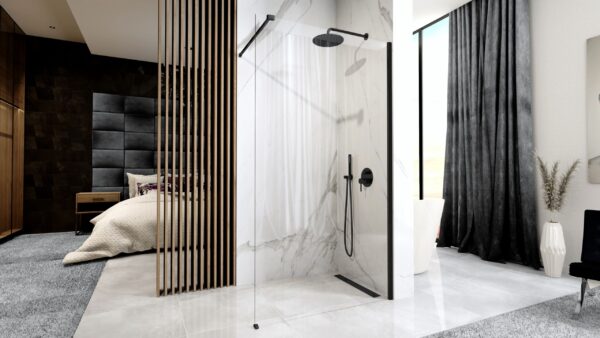 Paroi de douche Rea Aero Black Mat 100 – Image 2