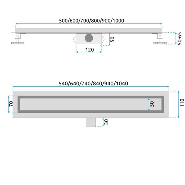Drain linéaire Rea Neox BRUSH NICKEL 90 – Image 7
