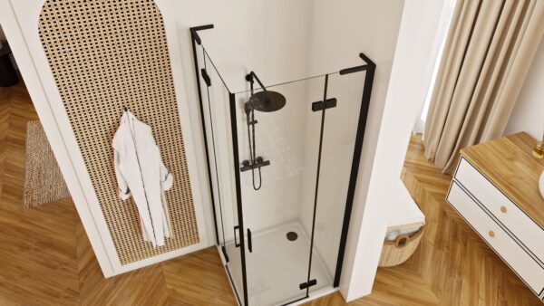 Cabine de douche REA Hugo Double Black 80x100 – Image 4
