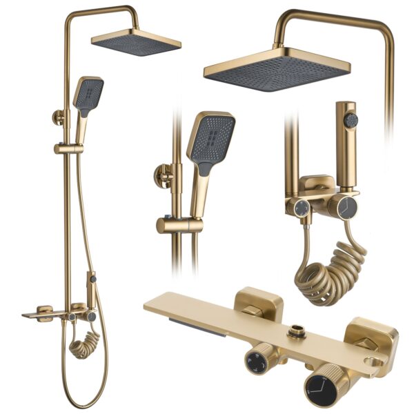 Kit de douche REA HELIX Brush Gold