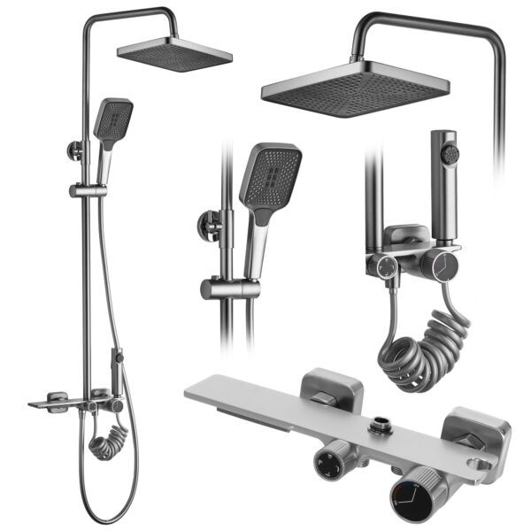 Kit de douche REA HELIX  Nickel Brush INOX