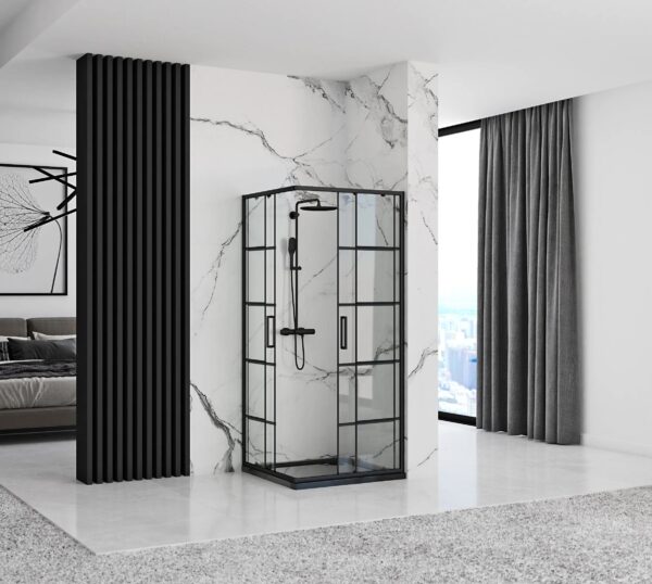 Cabine de douche Rea Concept Black 80x80 – Image 2