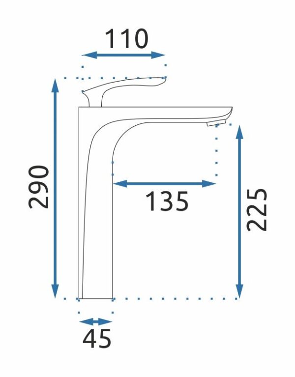 Robinet de lavabo Rea Orbit Gold High – Image 5