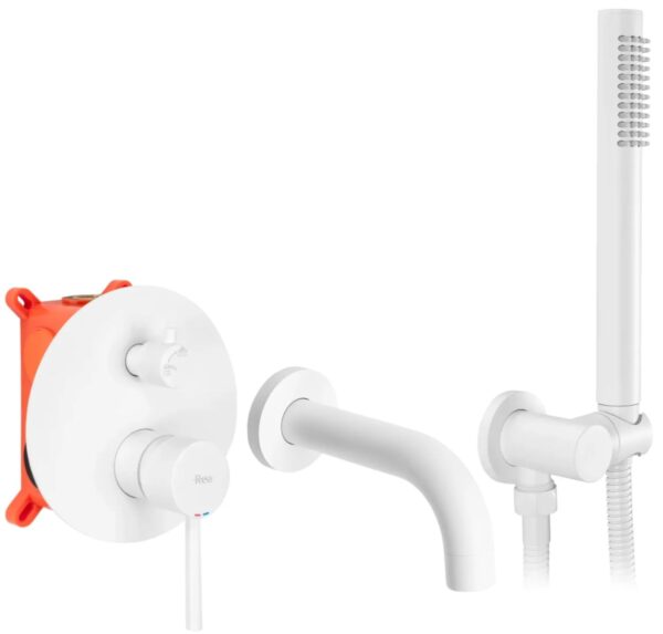 Robinet de baignoire Rea Lungo White Mat + Box