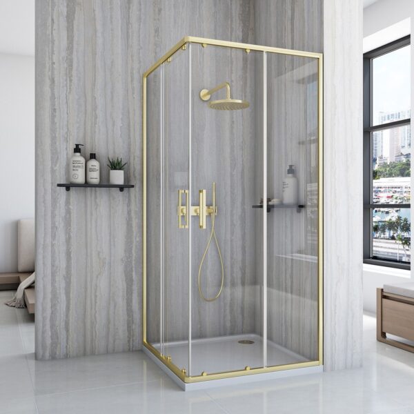 Cabine de douche Rea City 80x80 Gold Brush – Image 2