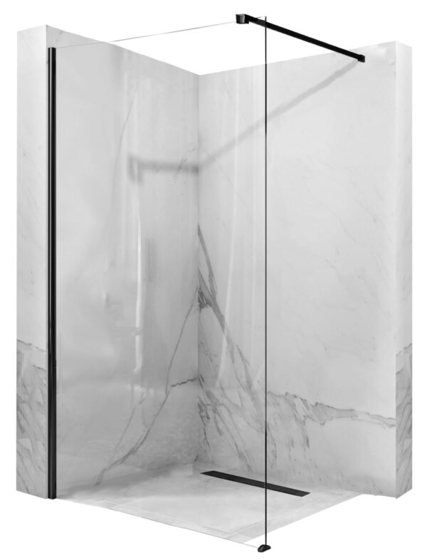 Paroi de douche Rea Aero Black Mat 80