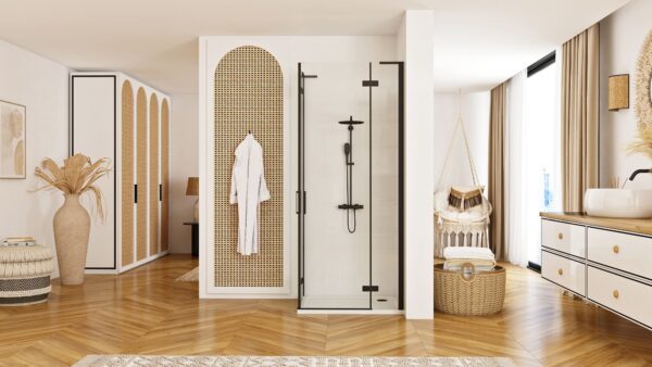 Cabine de douche REA Hugo Double Black 90x100 – Image 3