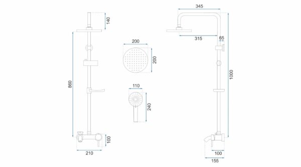 Kit de douche LUIS Chrome – Image 9