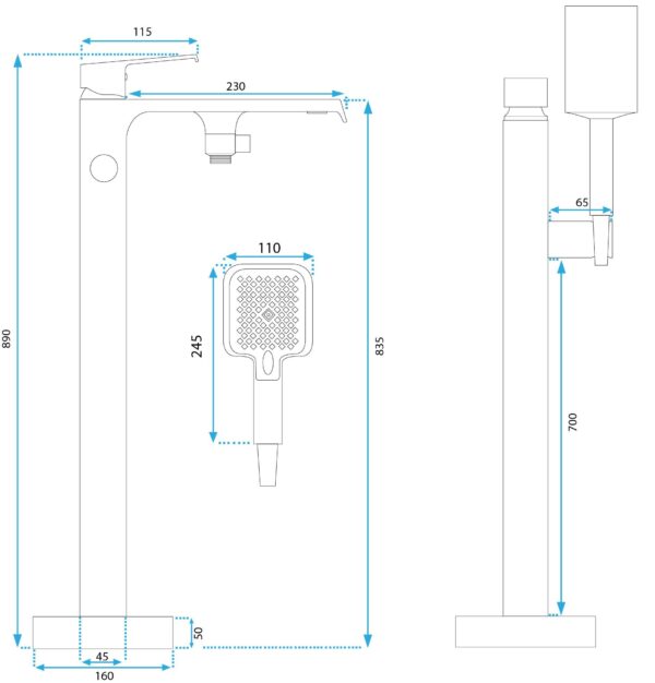 Robinet autoportant Rea HASS CHROME – Image 4