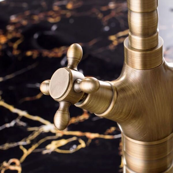 Robinet de cuisine de salle de bain Rea Rustico antique gold – Image 4