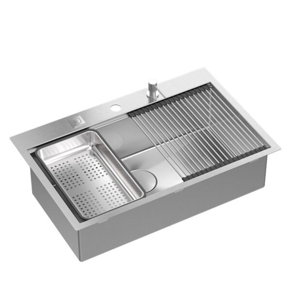 Évier en acier BURT 110 WORKSTATION BRUSH NICKEL – Image 2