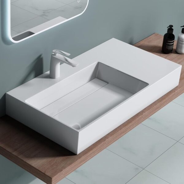 Vasque en conglomérat  Archi 75 CM White – Image 6
