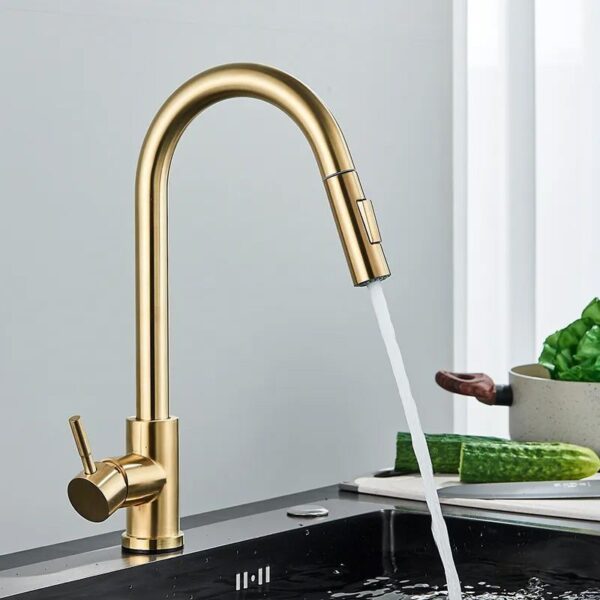 Sortie dair avec aérateur pour robinet de cuisine REA Fresh Brush Gold – Image 4