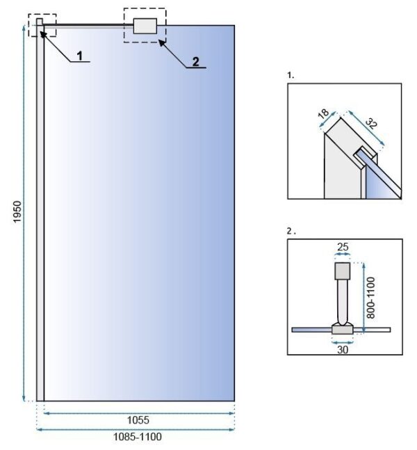 Paroi de douche Rea Aero N 110 Transparent – Image 4